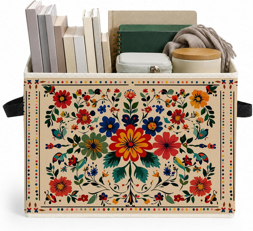 Boho vintage floral storage - boho,