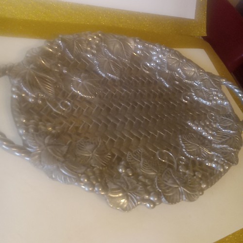 Vintage pewter lenox tray - lenox,